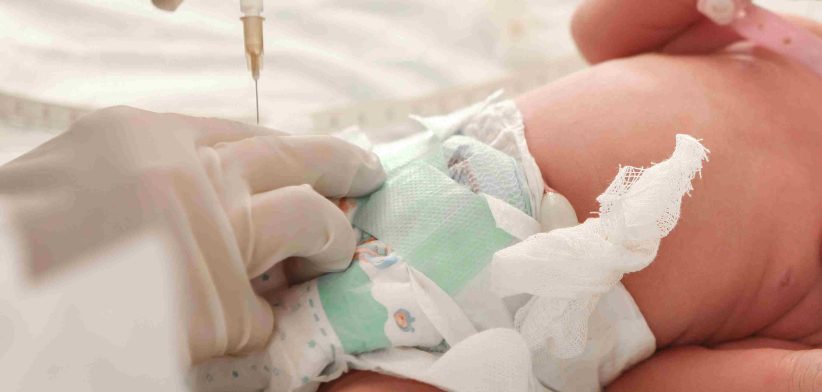 Baby being immunised. | Newsreel