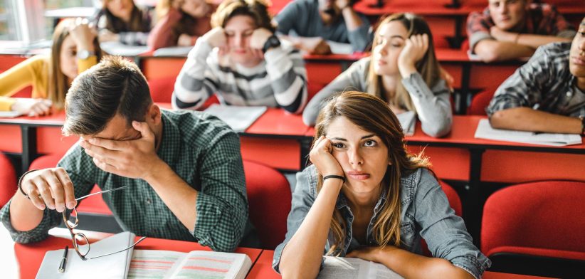 Bored students in classroom. | Newsreel