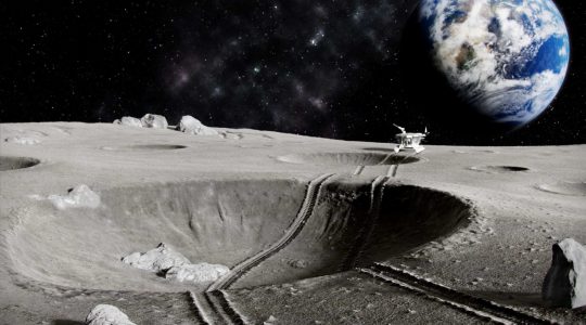 Artist's impression of lunar rover on moon. | Newsreel