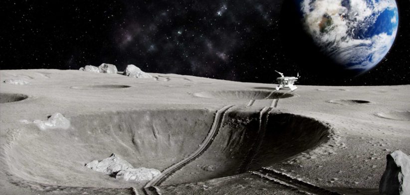 Artist's impression of lunar rover on moon. | Newsreel