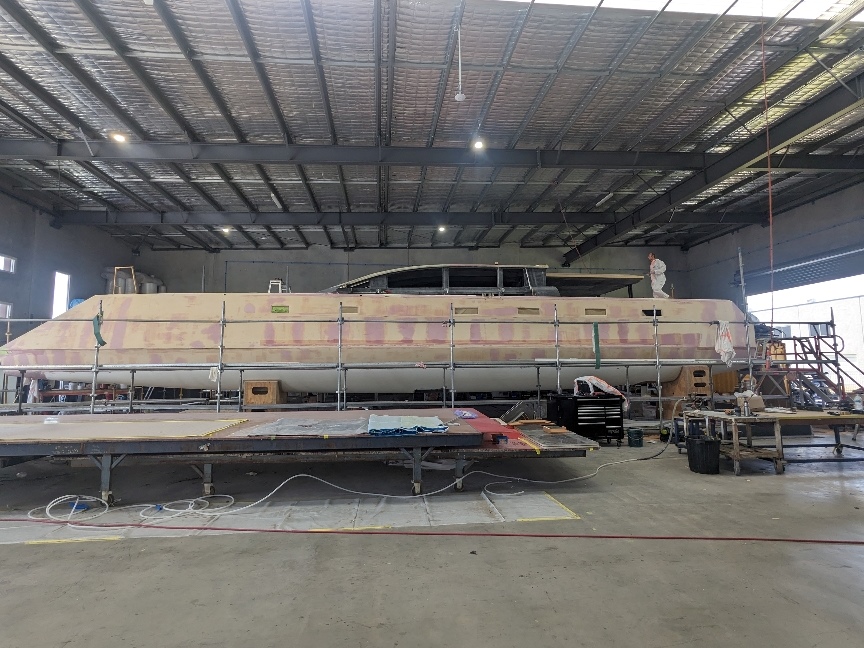 Catamaran being built