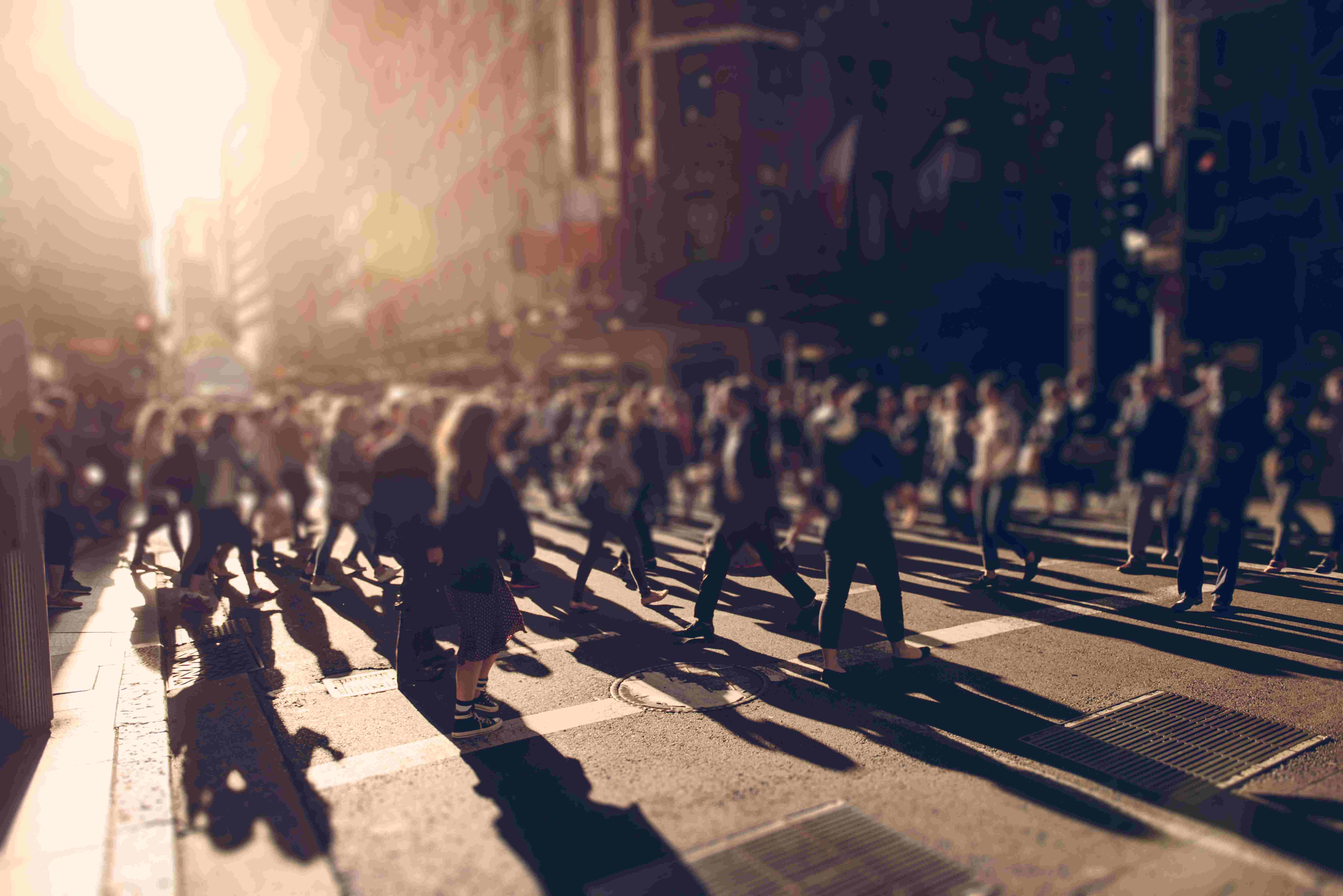 Crowded city street. | Newsreel