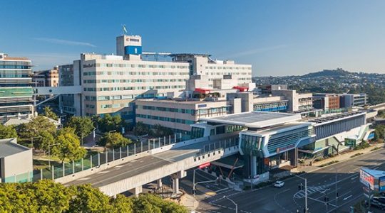 Aerial shot of Royal Brisbane Hospital. | Newsreel