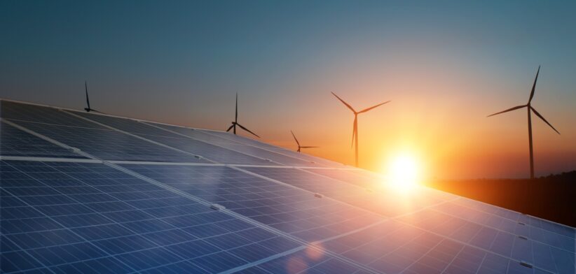 Solar panels and wind farm. | Newsreel