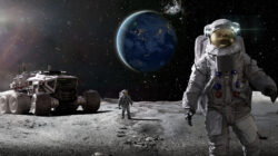 Artist's impression of humans on the moon. | Newsreel
