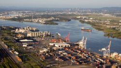 Aerial view of the port of Brisbane