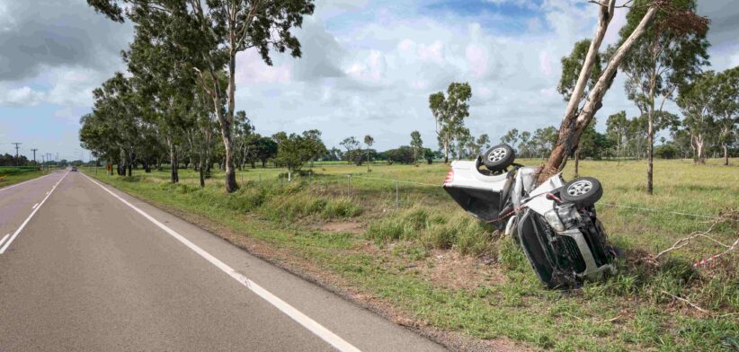 Car crash on rural road. | Newsreel