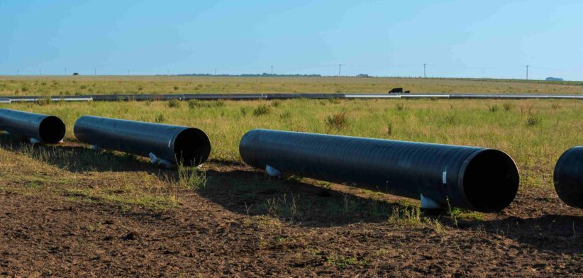 Gas pipeline being laid. | Newsreel