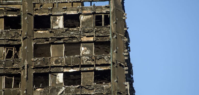 Section of Grenfell Tower burnt in 2017. | Newsreel