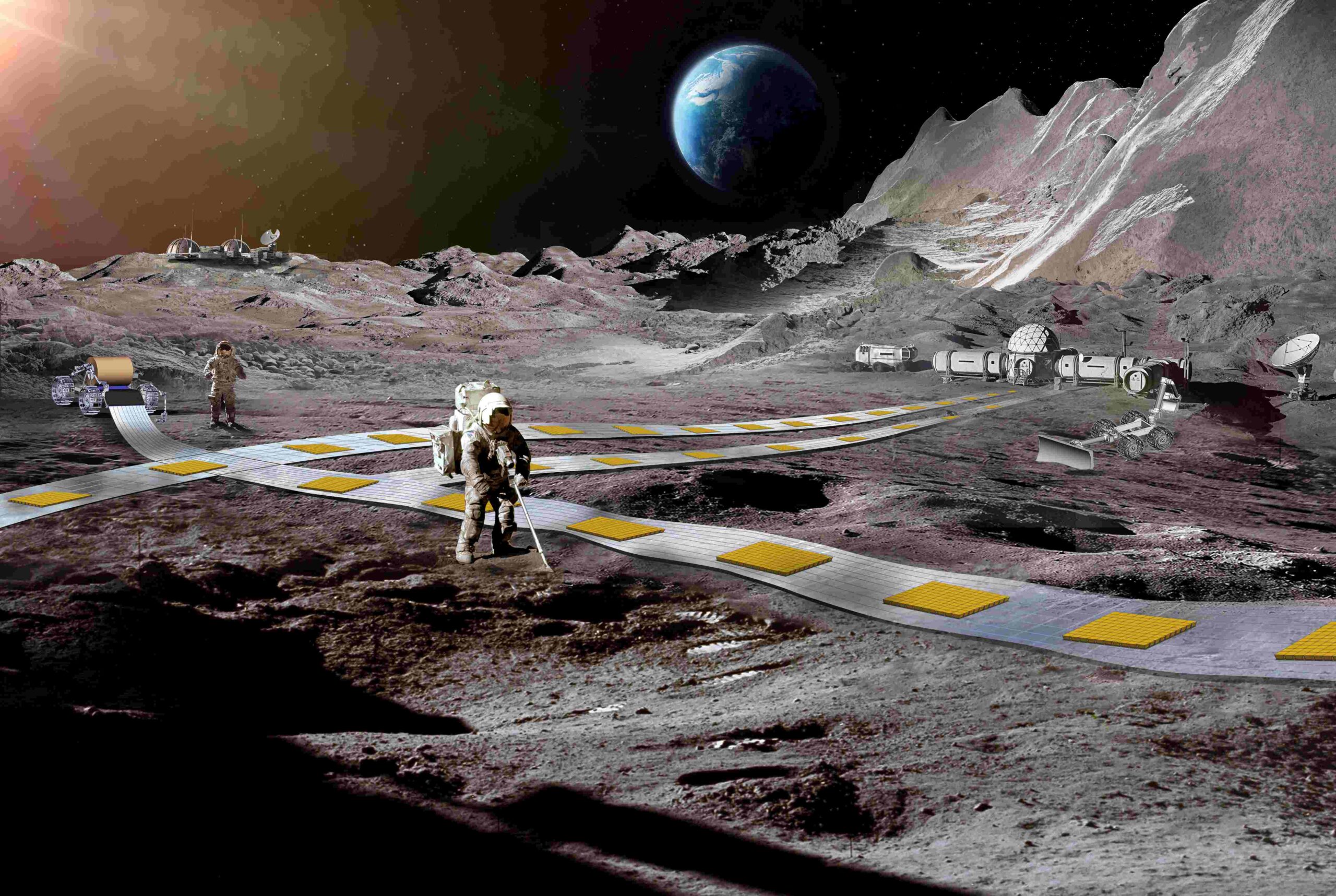 Artisit's impression of NASA's proposed lunar railway. | Newsreel