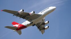 Qantas plane in the air.| Newsreel