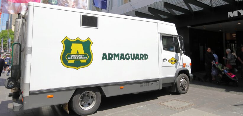 Armaguard truck. | Newsreel