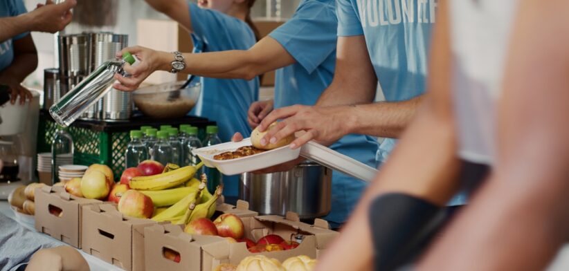 Volunteers provide food relief. | Newsreel
