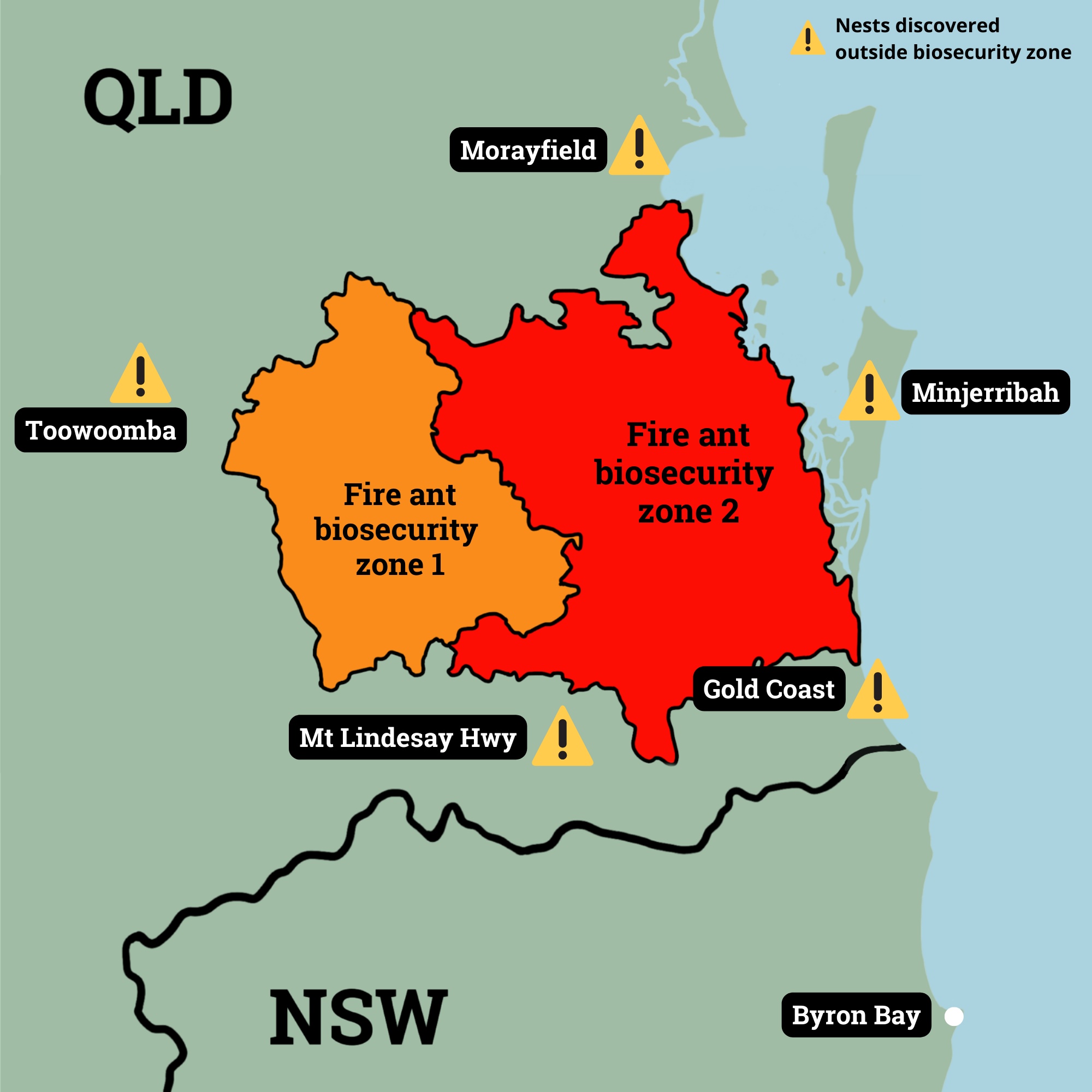 Fire Ant distribution _ South East QLD Map