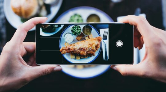 Food photos in the frame for healthy diet