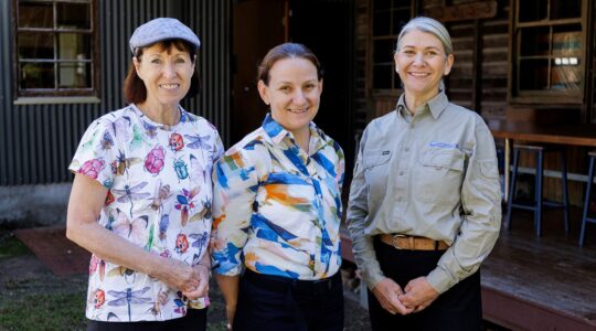 Dr Beryl Morris, Queensland Chief Scientist Professor Kerrie Wilson and Lorrelle Allan. | Newsreel