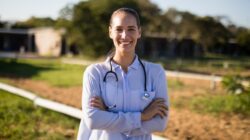 Female doctor in rural setting. | Newsreel