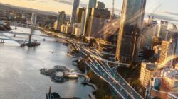 Artist's impression of vertiport on Brisbane River. | Newsreel