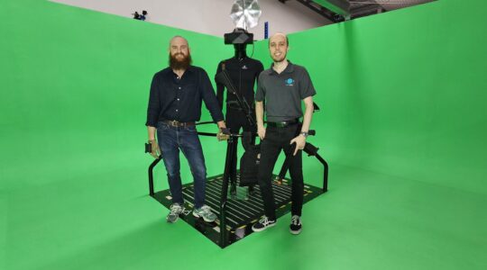 Ashley Nugent and Jeremy Orr of OCE VR and VirtuReal. | Newsreel