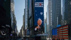 Biden-Harris billboard. | Newsreel