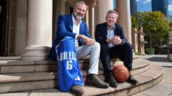 Brisbane Bullets CEO Malcolm Watts and QUT Vice-President Engagement and Chief Marketing Officer Professor Mark Harvey. | Newsreel