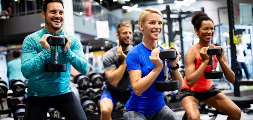 People in gym. | Newsreel