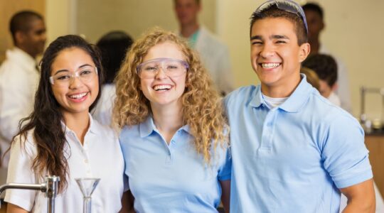 High school students in chemistry lab. | Newsreel