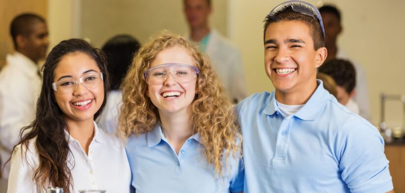 High school students in chemistry lab. | Newsreel