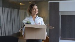 Woman leaving job. | Newsreel