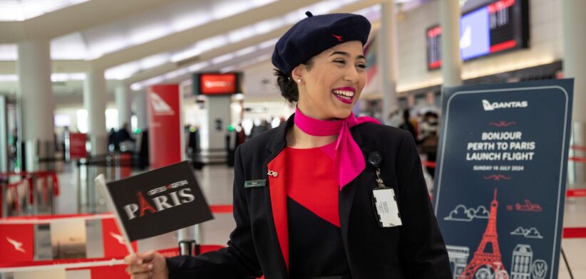 Qantas employee at Perth airport. | Newsreel