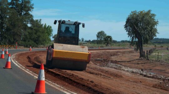 Road maintenance work under way. | Newsreel