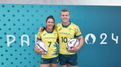 Australian rugby sevens captains Charlotte Caslick and Nick Malouf. | Newsreel