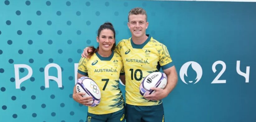 Australian rugby sevens captains Charlotte Caslick and Nick Malouf. | Newsreel