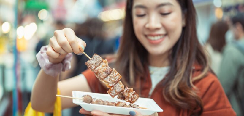 Woman eating Wagu beef in Japan. | Newsreel