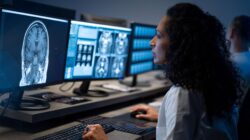 Doctor looking at brain scans. | Newsreel