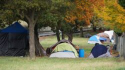 Homeless people living in tents. | Newsreel