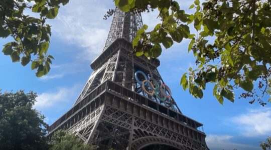 Eiffel Tower with Olympic Rings