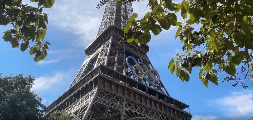 Eiffel Tower with Olympic Rings