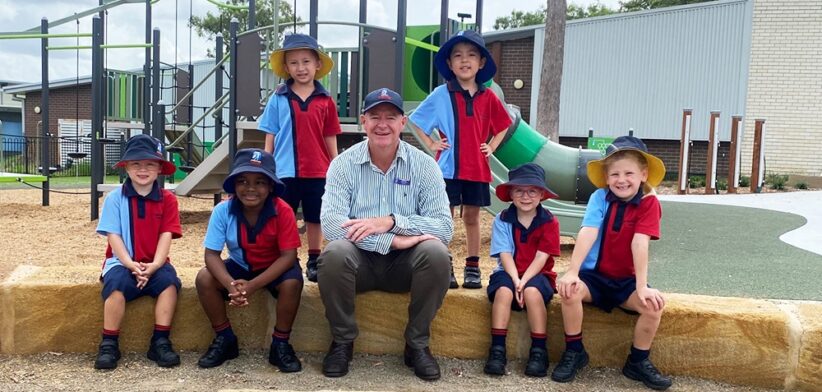 St Stephen's School Algester principal John Bates and students. | Newsreel