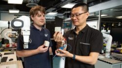 Dr Fangyi Zang, right, and research assistant Maceon Knopke from QUT . | Newsreel