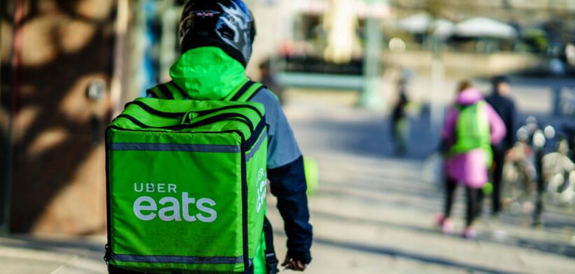 Uber eats worker. | Newsreel