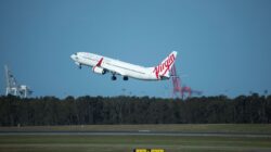 Virgin plane takes of from Brisbane Airport . | Newsreel