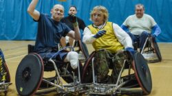 Wheelchair rugby players. | Newsreel