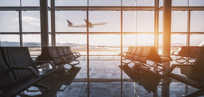 Empty airport lounge. | Newsreel