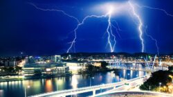 Lightning strikes over Brisbane. | Newsreel