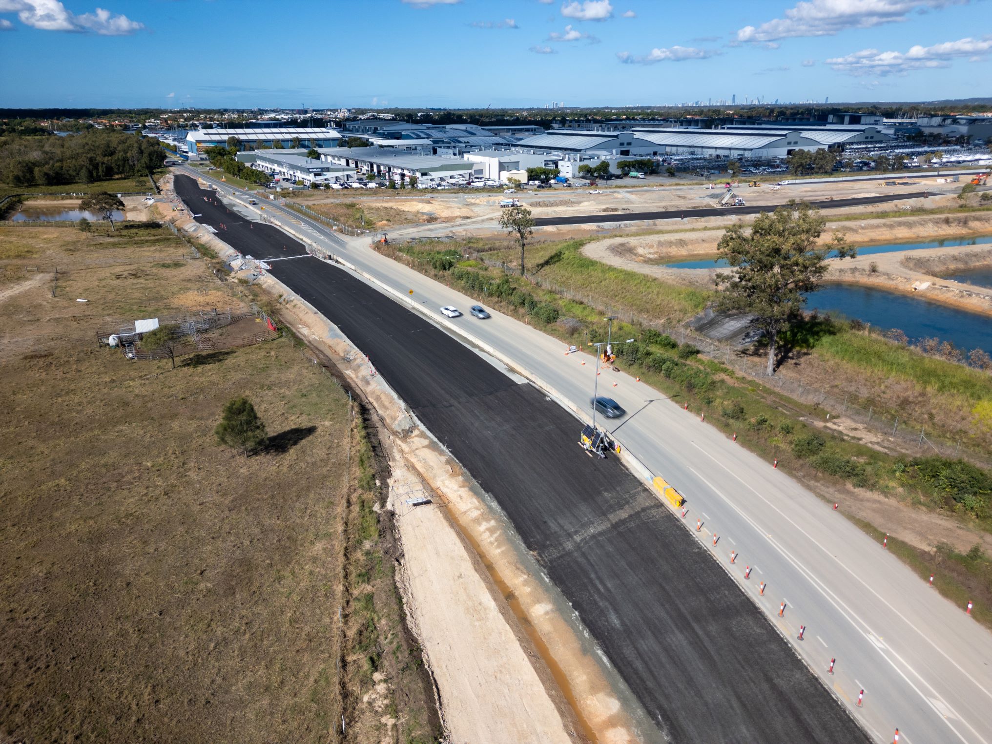 Coomera Connector Stage 1 North_Shipper Drive asphalt_June 2024