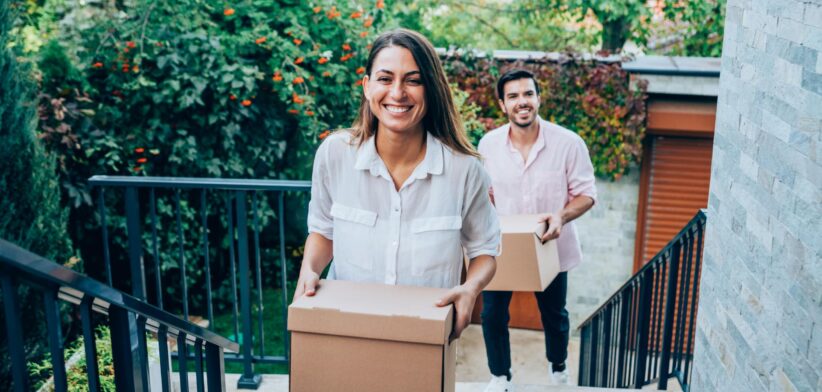 Couple moving into home. | Newsreel