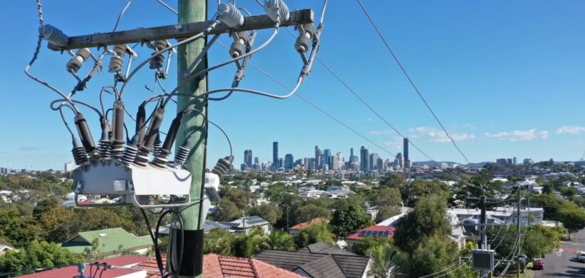 Electrical equipment in power pole. | Newsreel