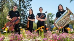 QSO musicians Cellist Craig Allister Young, violinist Ceridwen Jones, Violinist Sonia Wilson and Principal Tuba Thomas Allely. | Newsreel