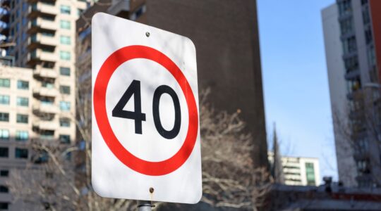 Speed limit sign. | Newsreel